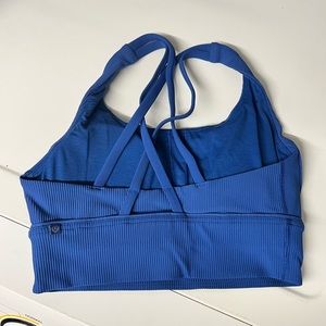 Lululemon energy long line bra - ribbed blue